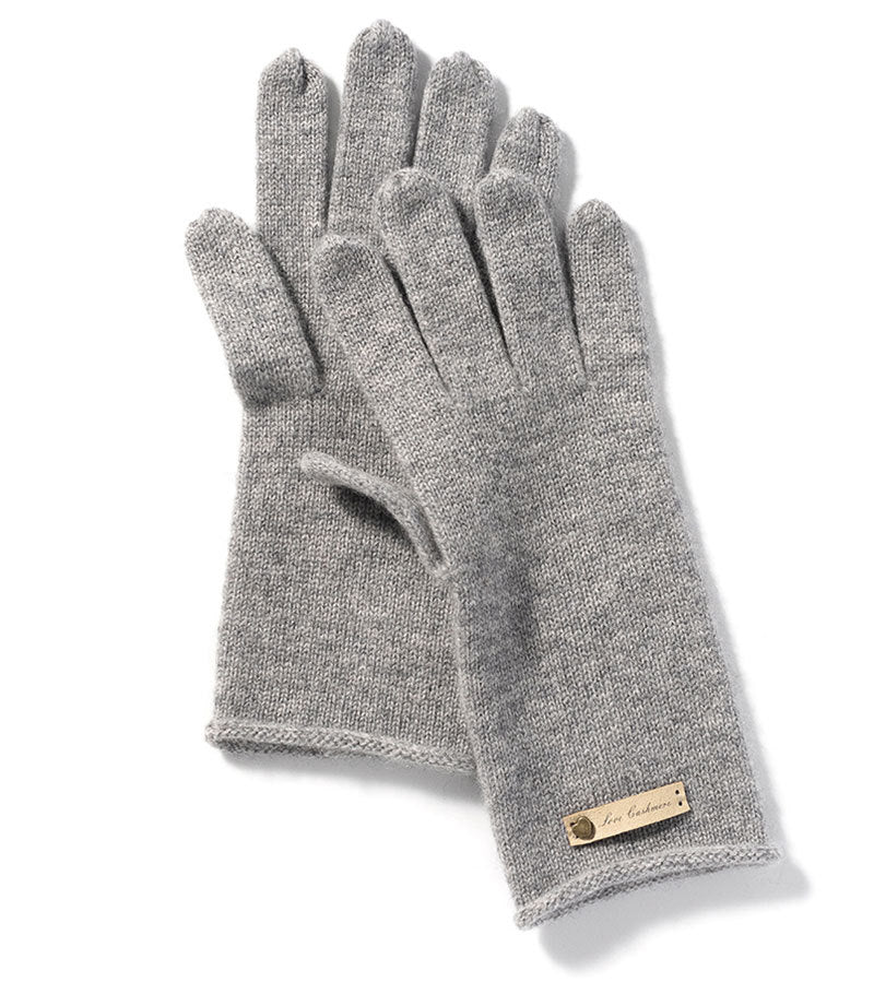 100% Pure Cashmere Knitted Gloves with Loose Edge – Ultimate Comfort and Elegance