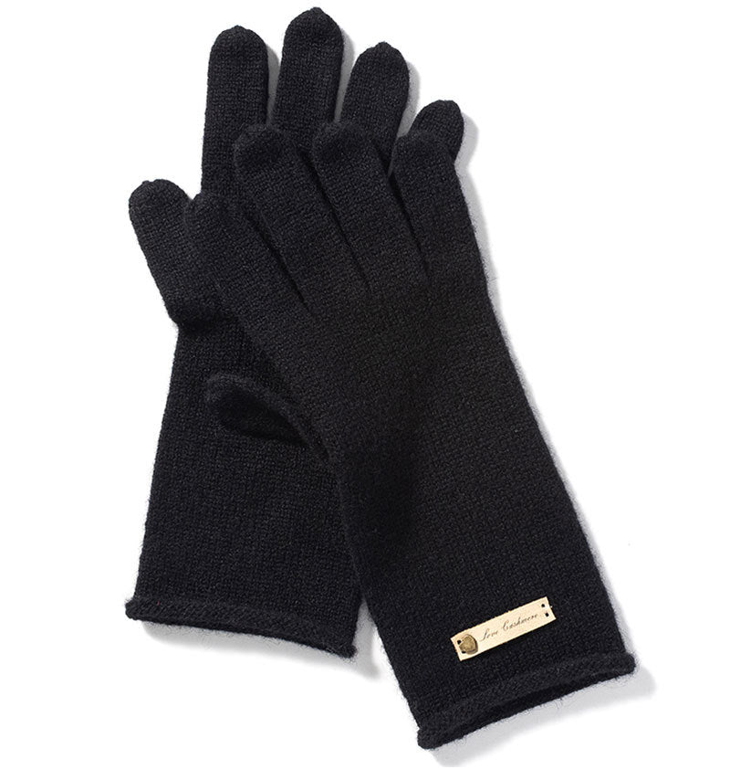 100% Pure Cashmere Knitted Gloves with Loose Edge – Ultimate Comfort and Elegance