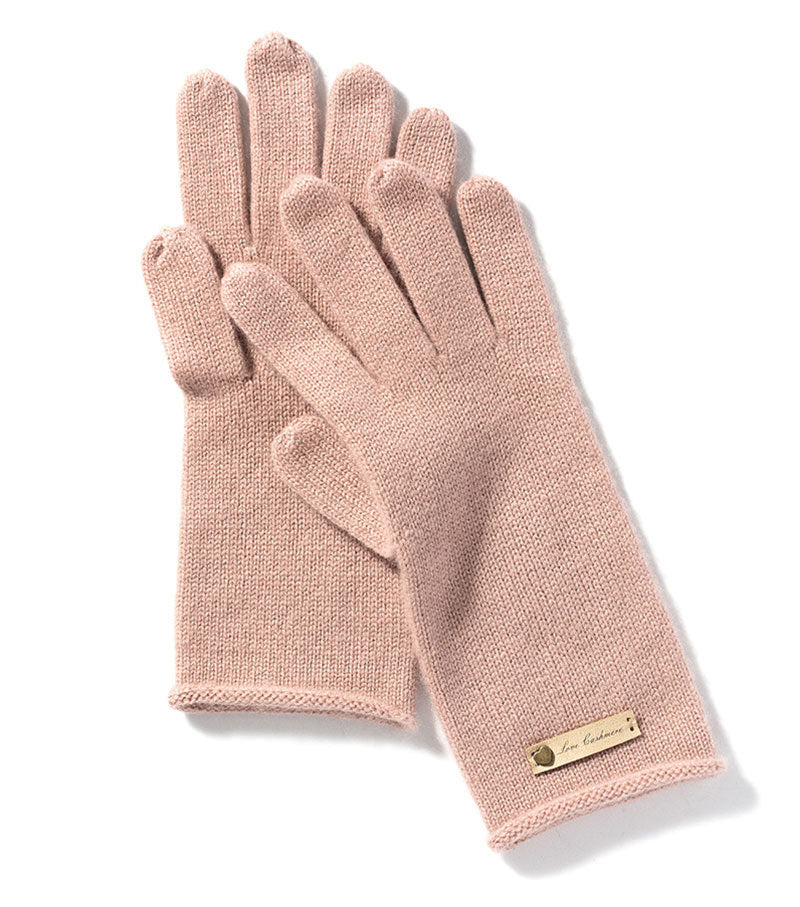 100% Pure Cashmere Knitted Gloves with Loose Edge – Ultimate Comfort and Elegance
