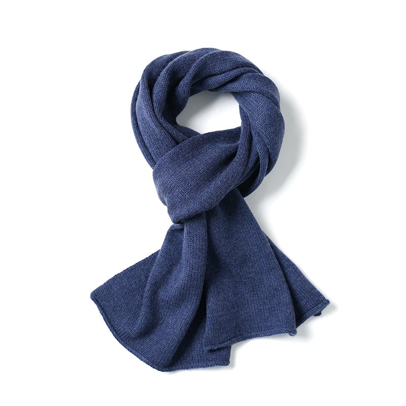 PLAIN KNIT - 100% cashmere plain knitted scarf