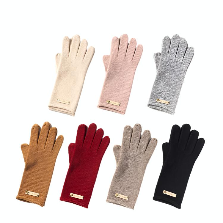 100% Pure Cashmere Knitted Gloves with Loose Edge – Ultimate Comfort and Elegance