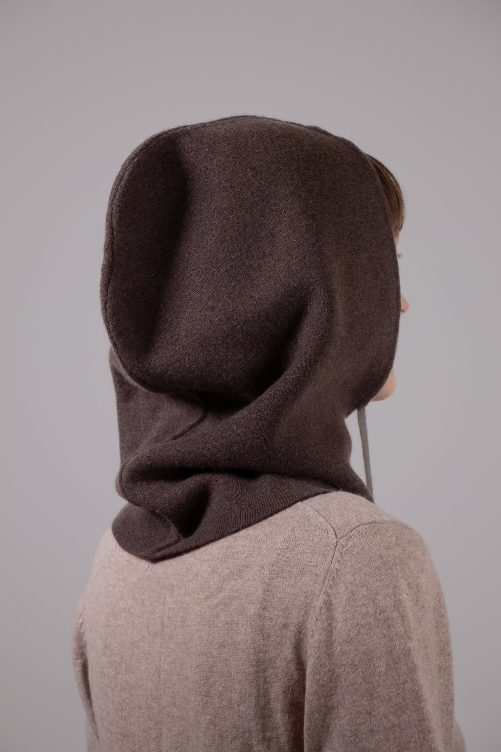 DOUBLE-SIDED - 100% cashmere 2-side-wearable balaclava