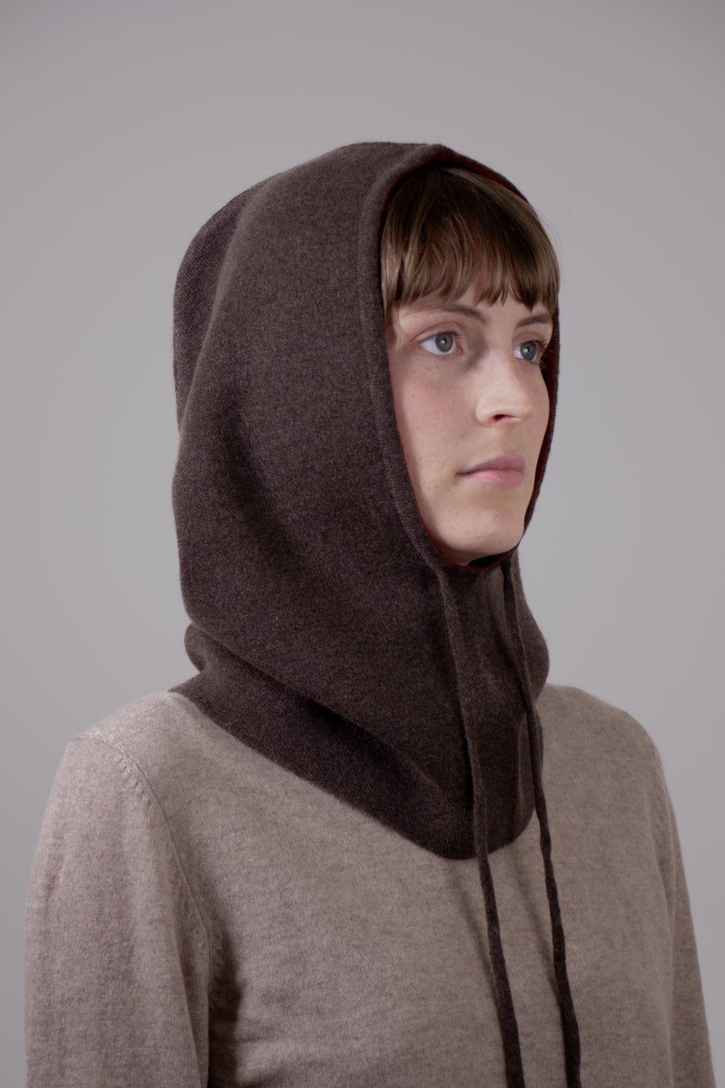 DOUBLE-SIDED - 100% cashmere 2-side-wearable balaclava