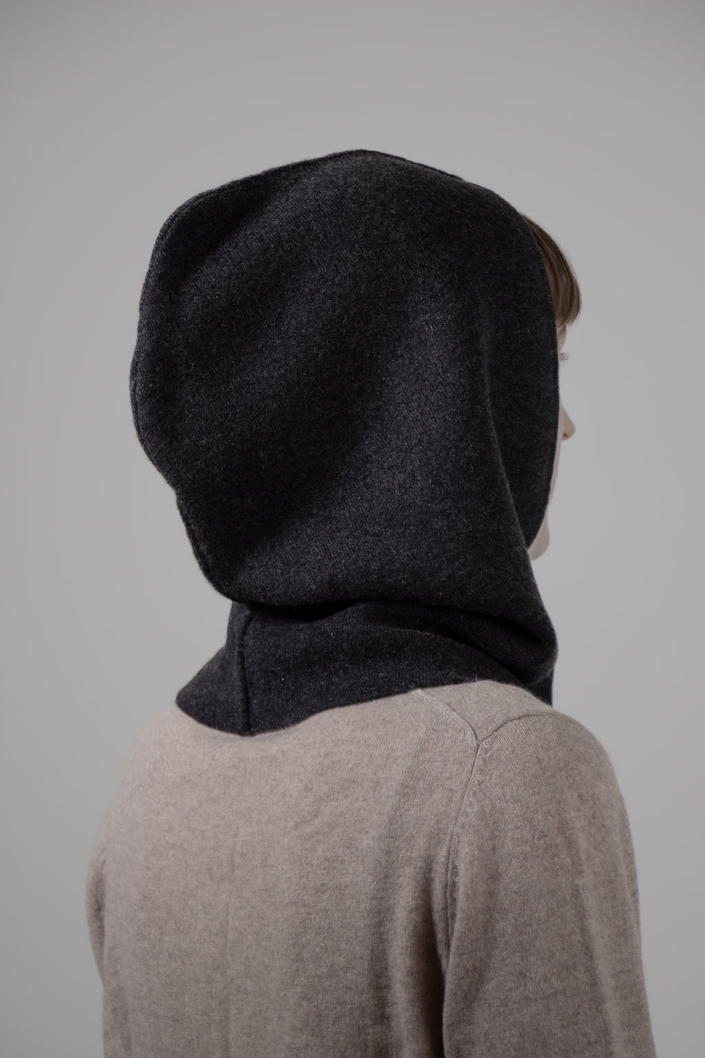 DOUBLE-SIDED - 100% cashmere 2-side-wearable balaclava