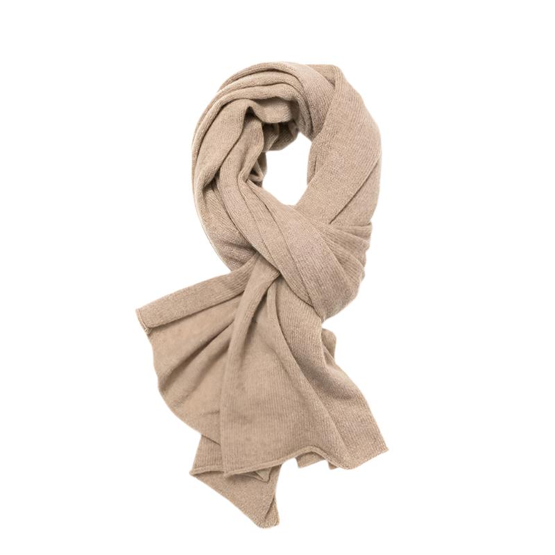 LOOSE EDGE - 100% Pure Cashmere Knitted Wrap Scarf , 60*180 cm