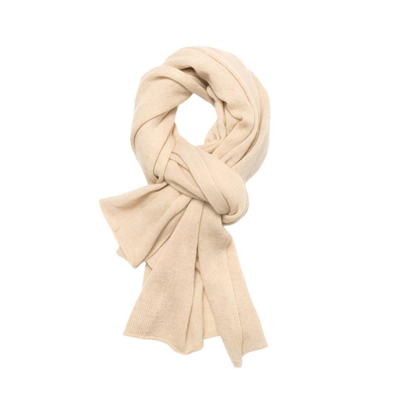 LOOSE EDGE - 100% Pure Cashmere Knitted Wrap Scarf , 60*180 cm