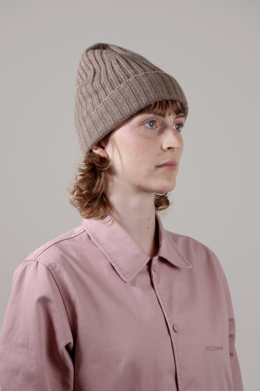 RIBBED - 100% cashmere unisex beanie