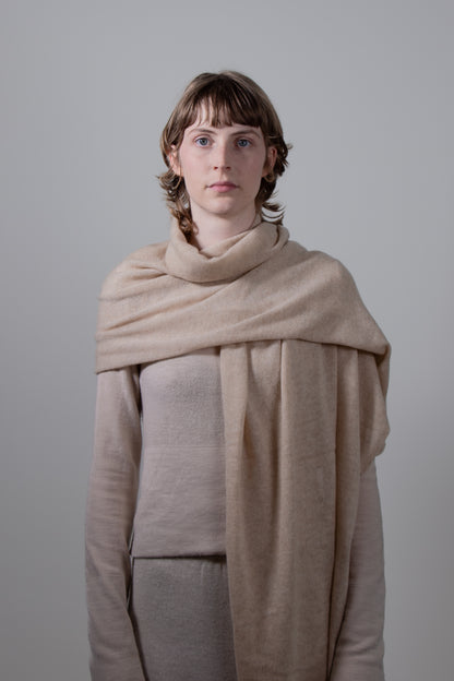 LOOSE EDGE - 100% Pure Cashmere Knitted Scarf , 60*180 cm