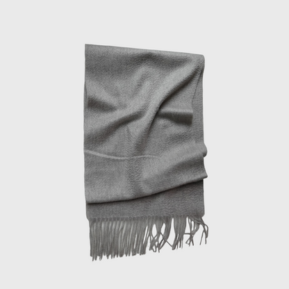 100% Pure Cashmere Woven Scarf with Fringe – Textured, Lustrous Look, Luxurious Comfort