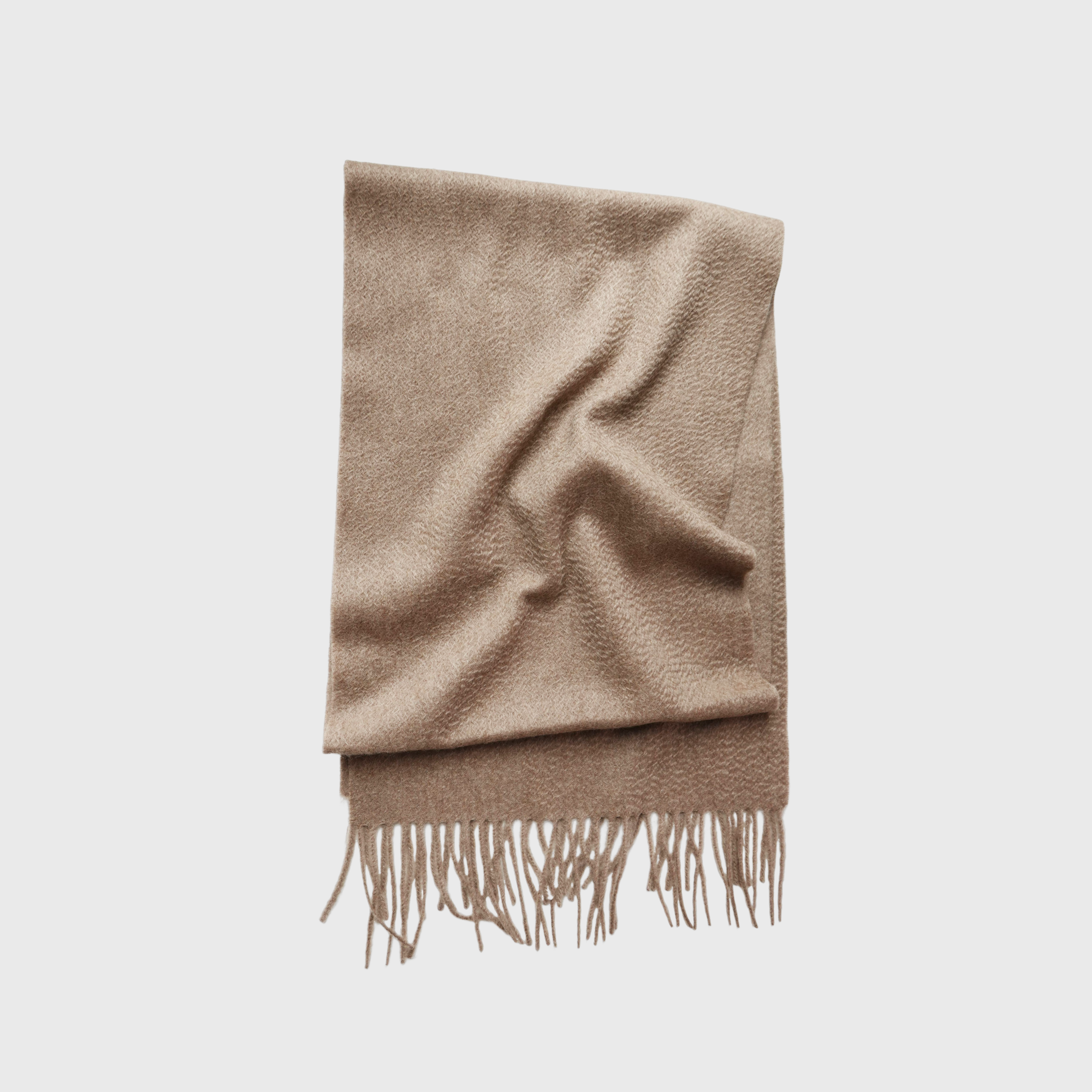 FINE WOVEN - 100% Cashmere Woven Scarf with Fringe