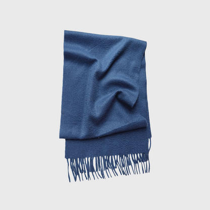 100% Pure Cashmere Woven Scarf with Fringe – Textured, Lustrous Look, Luxurious Comfort