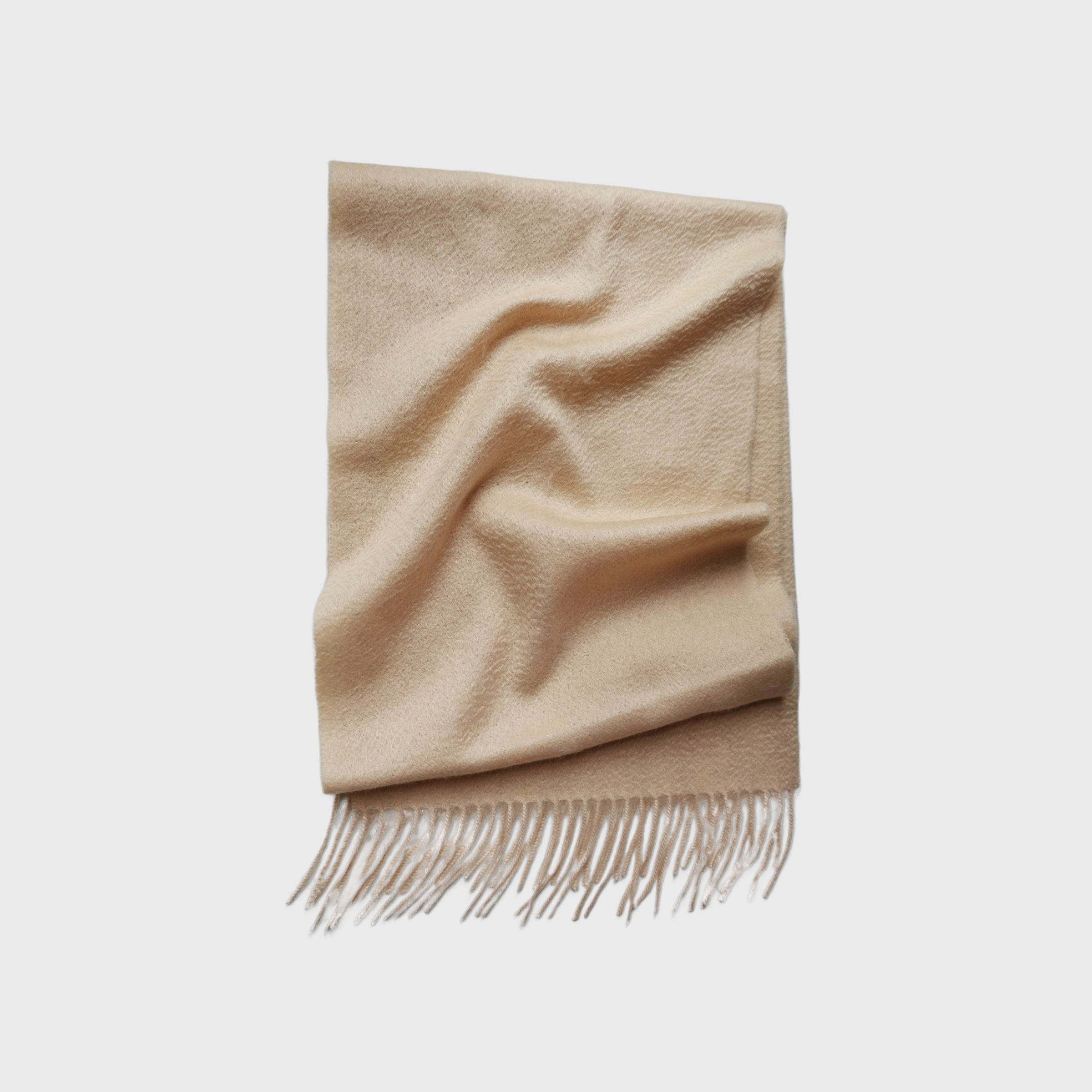 FINE WOVEN - 100% Cashmere Woven Scarf with Fringe