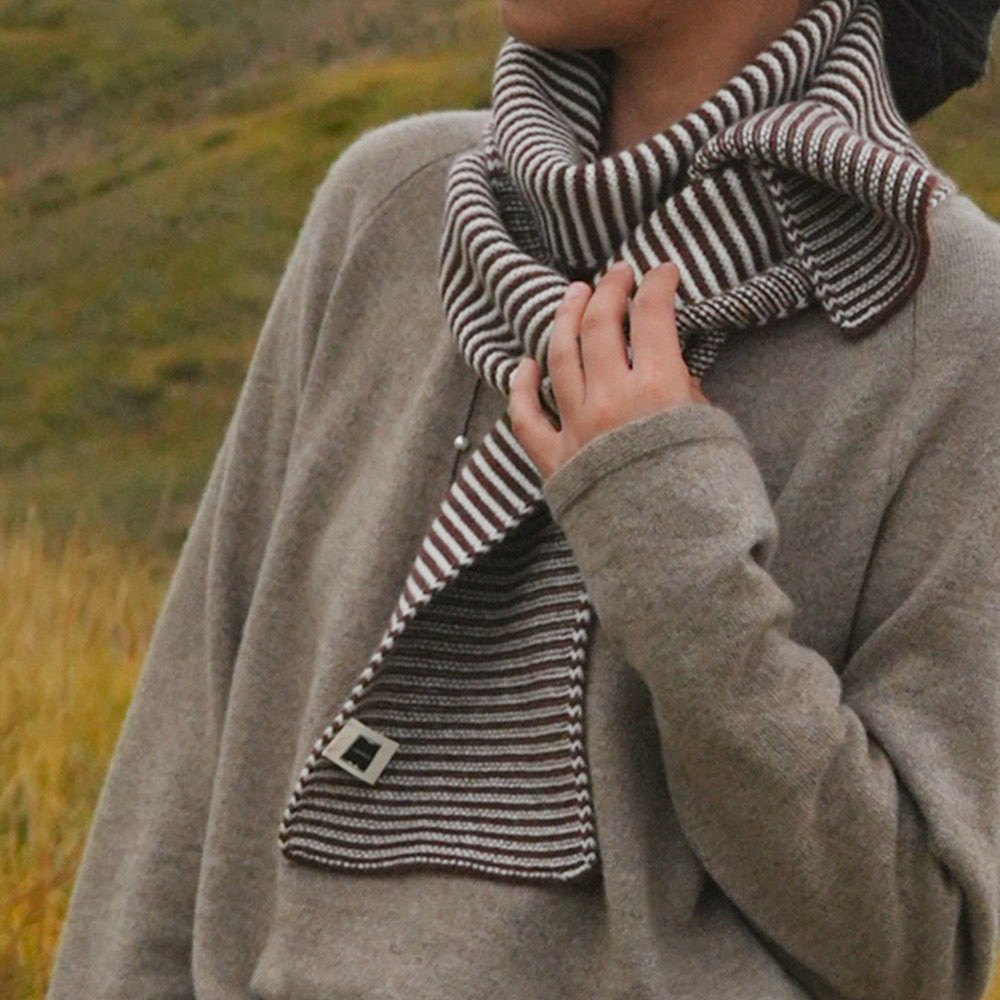 STRIPE - 100% cashmere 2-color stripe scarf