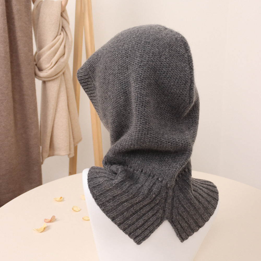Ribbed Colar - 100% cashmere balaclava