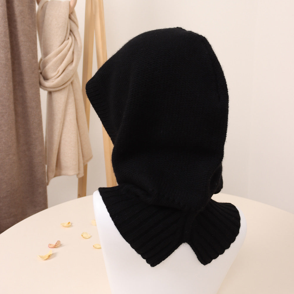 Ribbed Colar - 100% cashmere balaclava