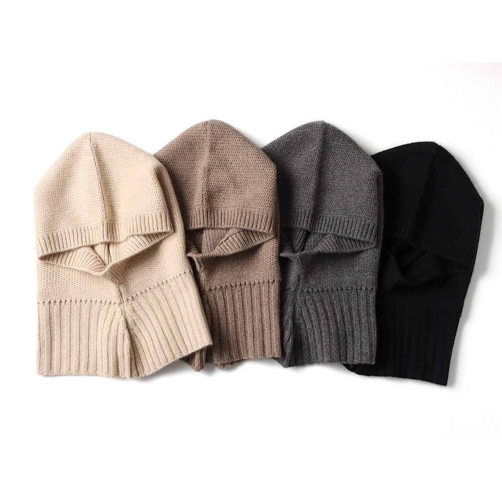 Ribbed Colar - 100% cashmere balaclava