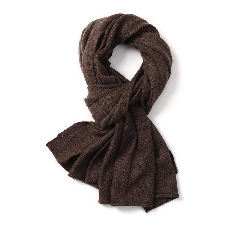 LOOSE EDGE - 100% Pure Cashmere Knitted Wrap Scarf , 60*180 cm