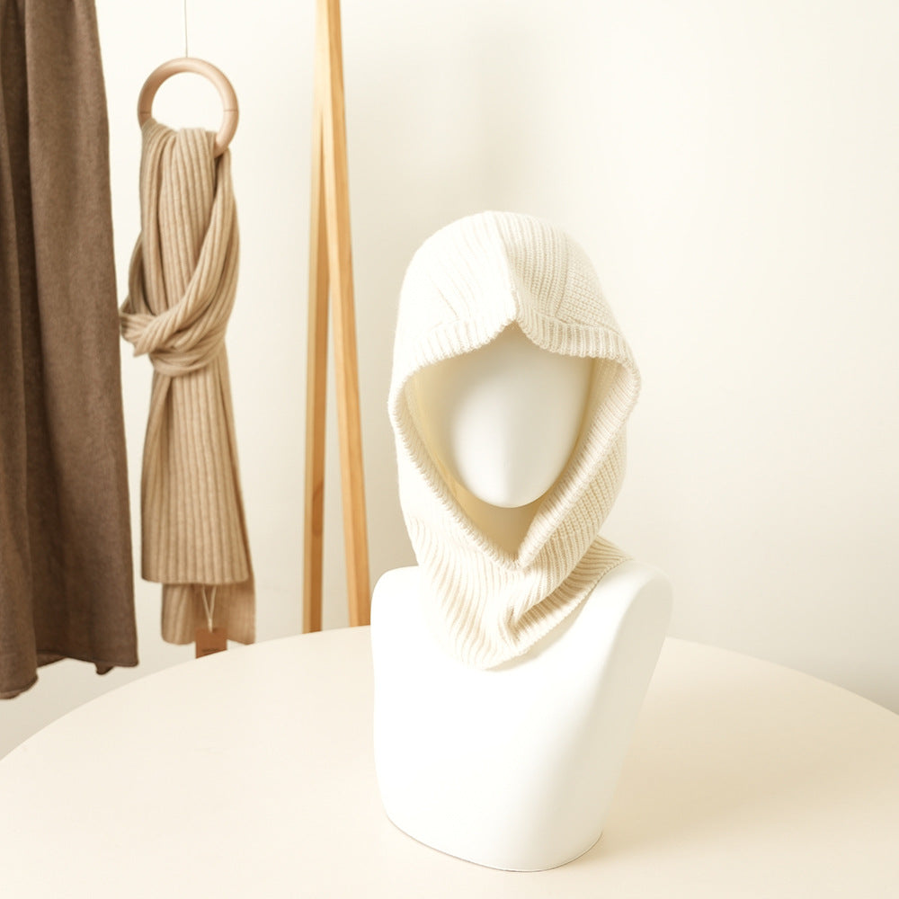 CLASSIC - 100% Cashmere Balaclava Hoodie with Ribbed Design