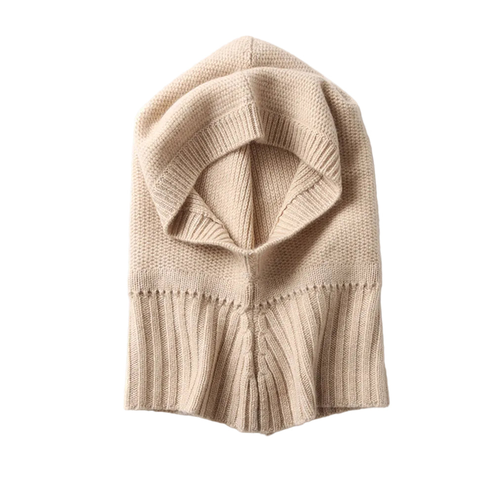 Ribbed Colar - 100% cashmere balaclava