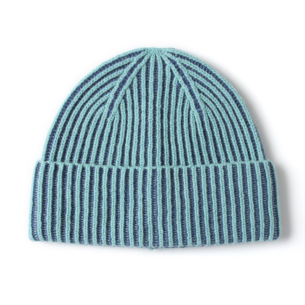 COLOR-Ribbed beanie wool cashmere