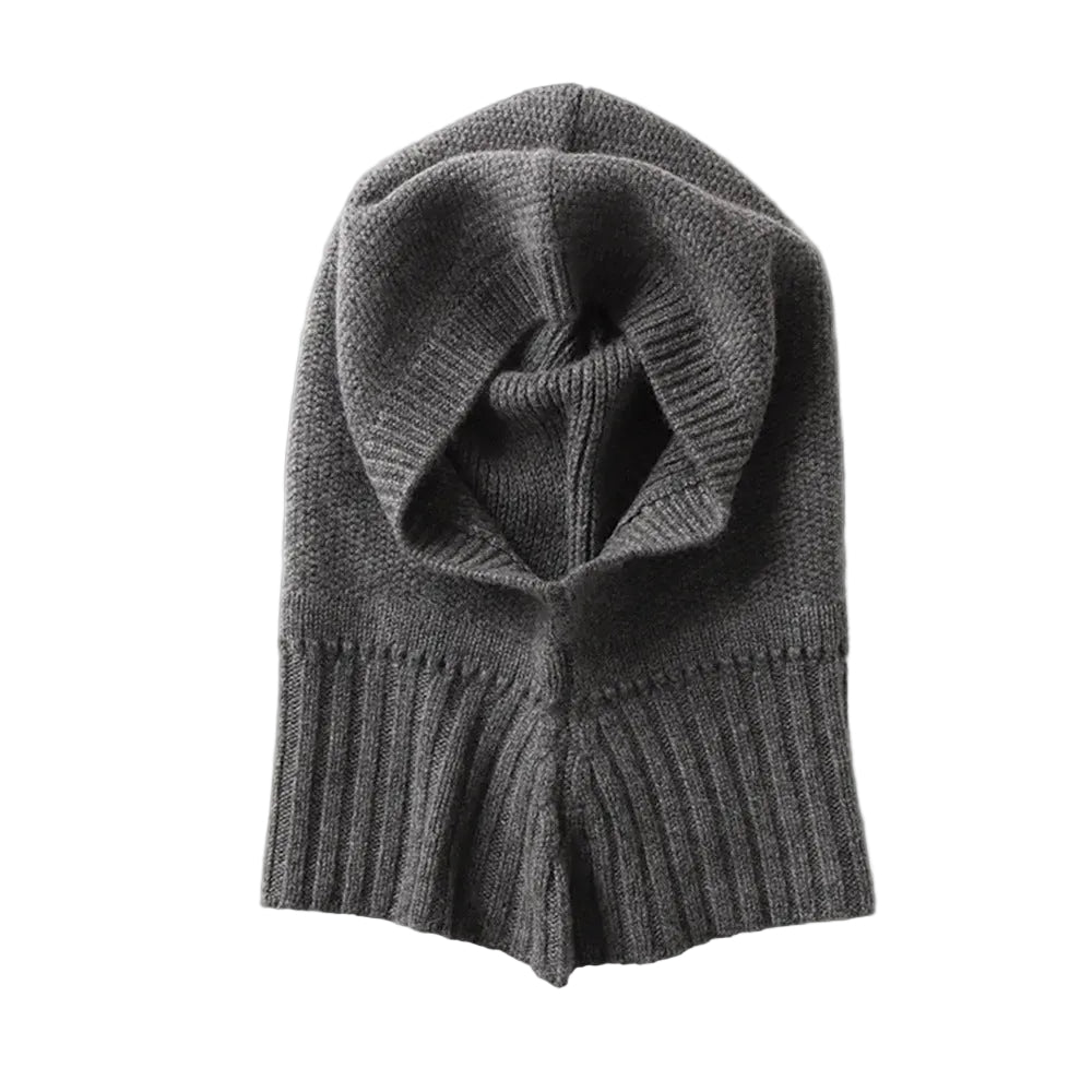 Ribbed Colar - 100% cashmere balaclava