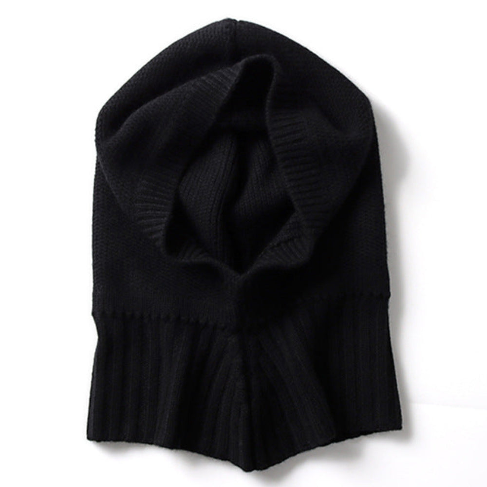 Ribbed Colar - 100% cashmere balaclava