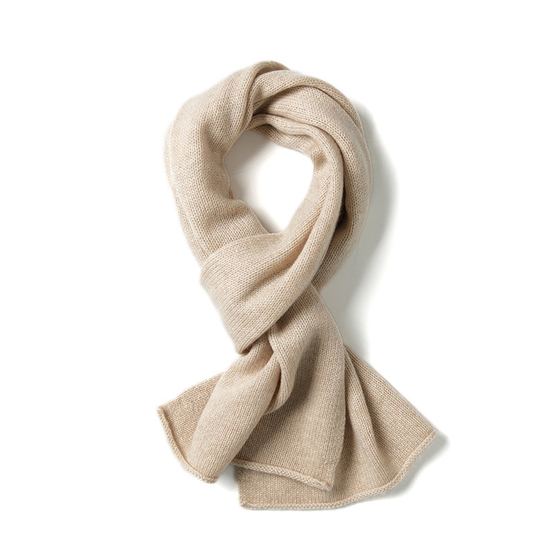 PLAIN KNIT - 100% cashmere plain knitted scarf