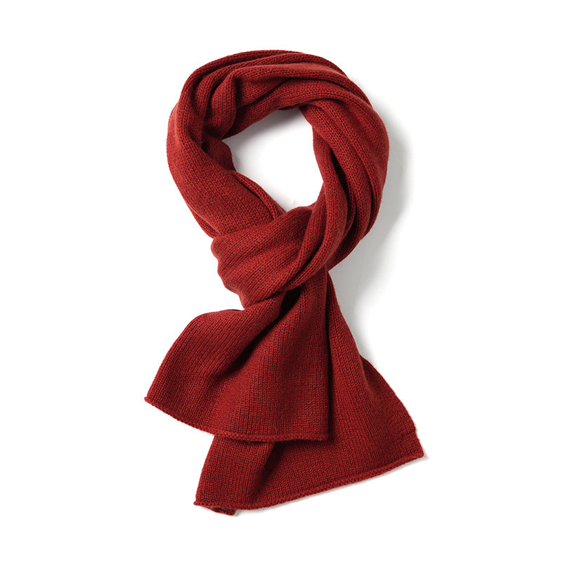 PLAIN KNIT - 100% cashmere plain knitted scarf