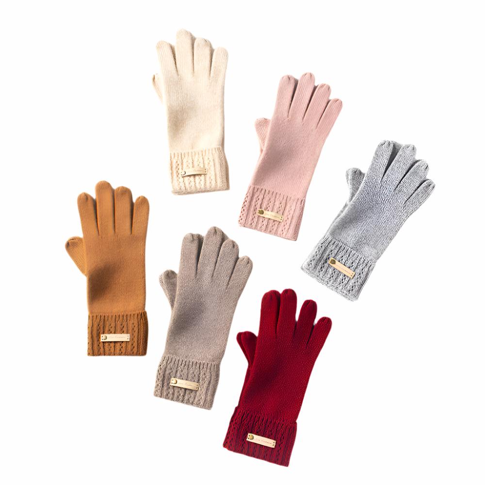 100% Pure Cashmere Knitted Gloves with Double Layer Wrist Design – Ultimate Comfort and Style