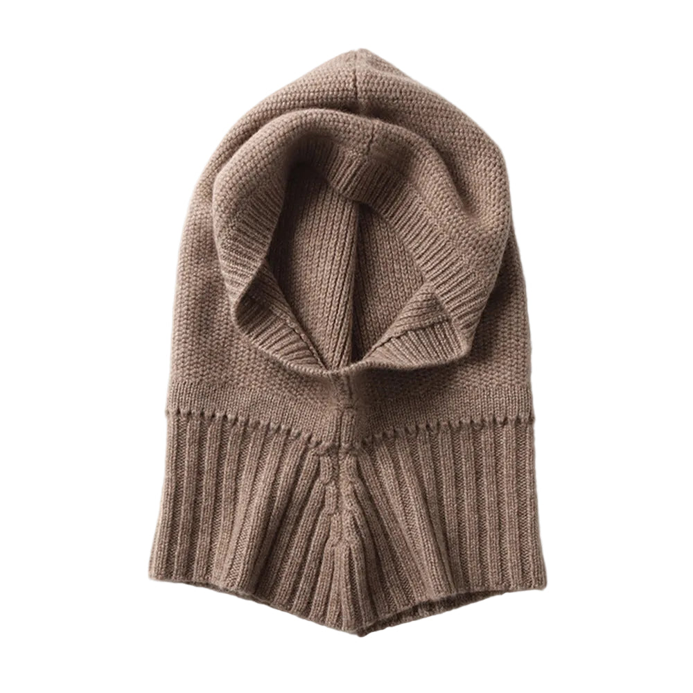 Ribbed Colar - 100% cashmere balaclava
