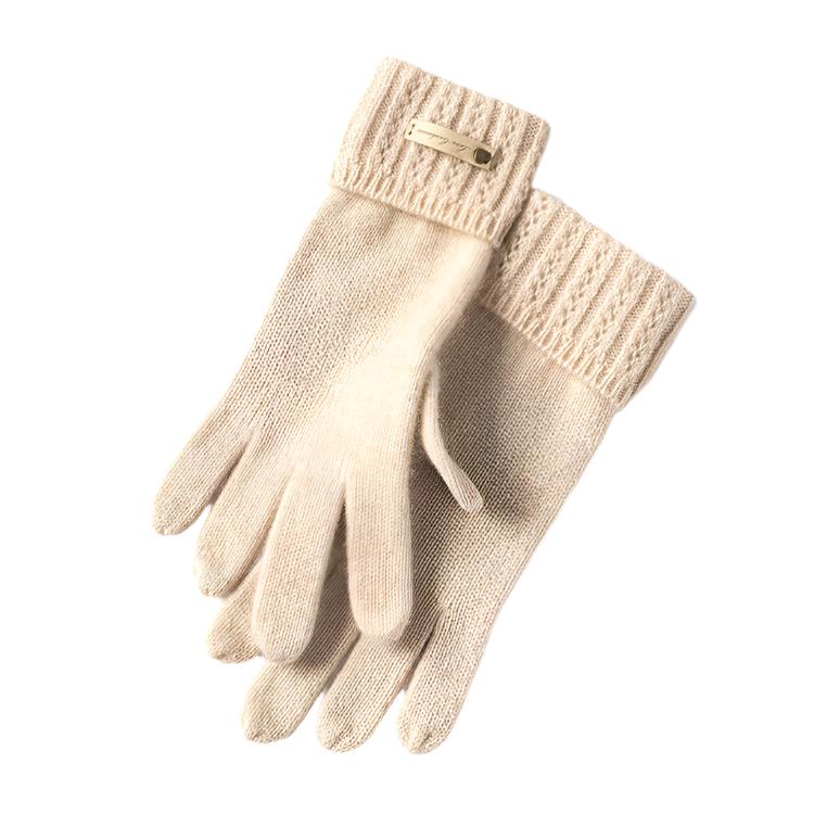 100% Pure Cashmere Knitted Gloves with Double Layer Wrist Design – Ultimate Comfort and Style