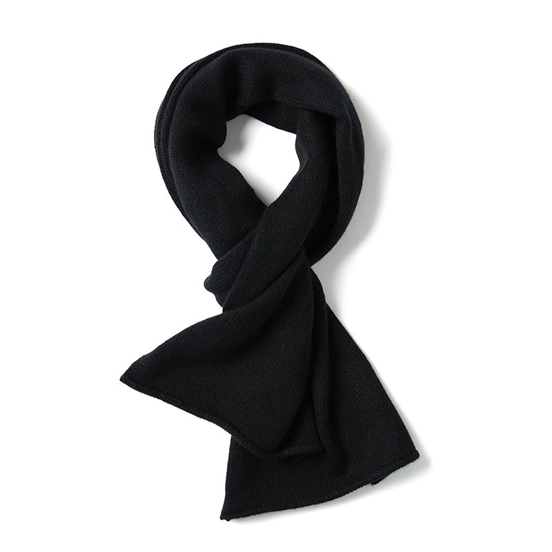 PLAIN KNIT - 100% cashmere plain knitted scarf