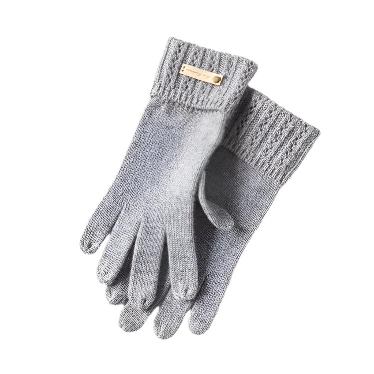 100% Pure Cashmere Knitted Gloves with Double Layer Wrist Design – Ultimate Comfort and Style