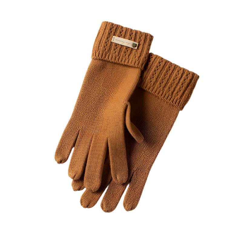 100% Pure Cashmere Knitted Gloves with Double Layer Wrist Design – Ultimate Comfort and Style