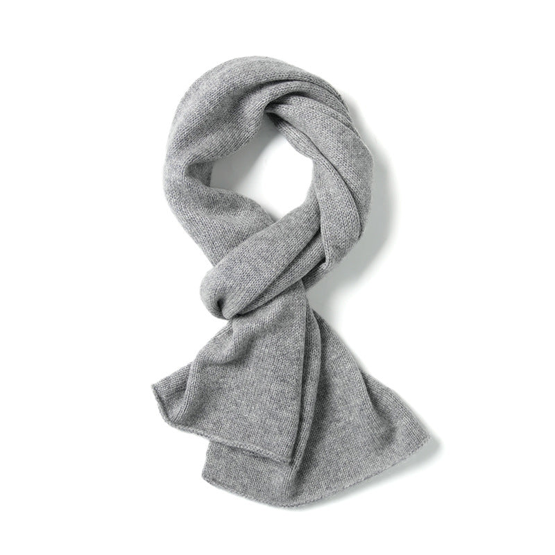 PLAIN KNIT - 100% cashmere plain knitted scarf