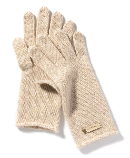 100% Pure Cashmere Knitted Gloves with Loose Edge – Ultimate Comfort and Elegance
