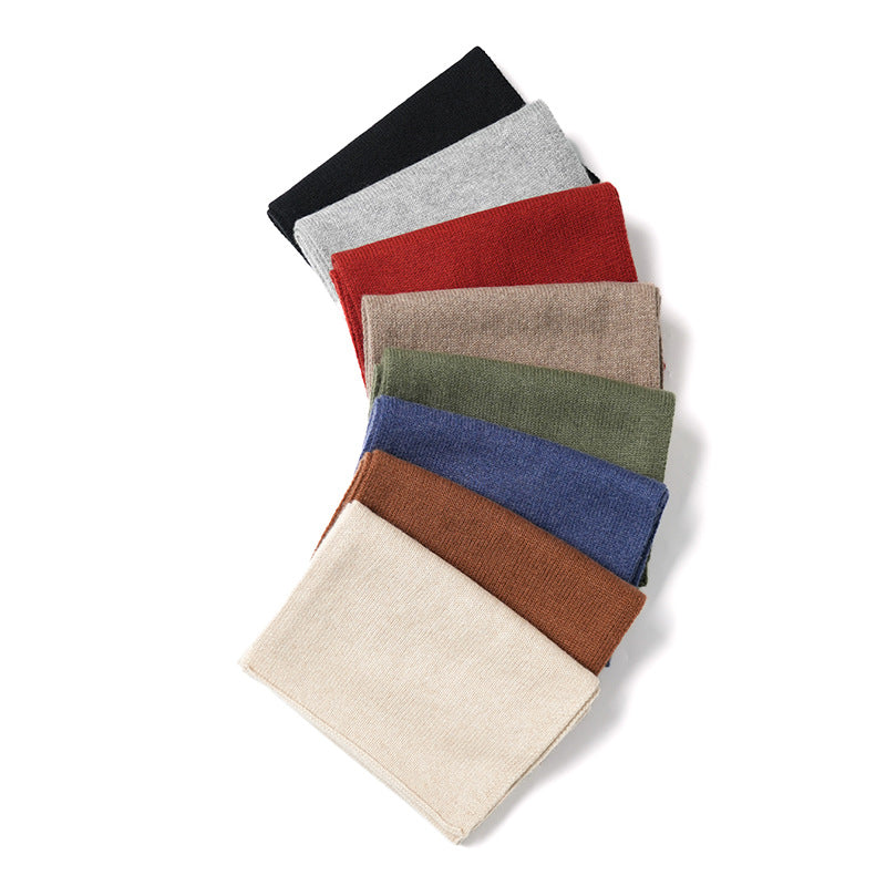 PLAIN KNIT - 100% cashmere plain knitted scarf