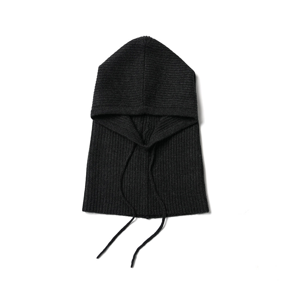 RIBBED- 100% cashmere ribbed knitted balaclava