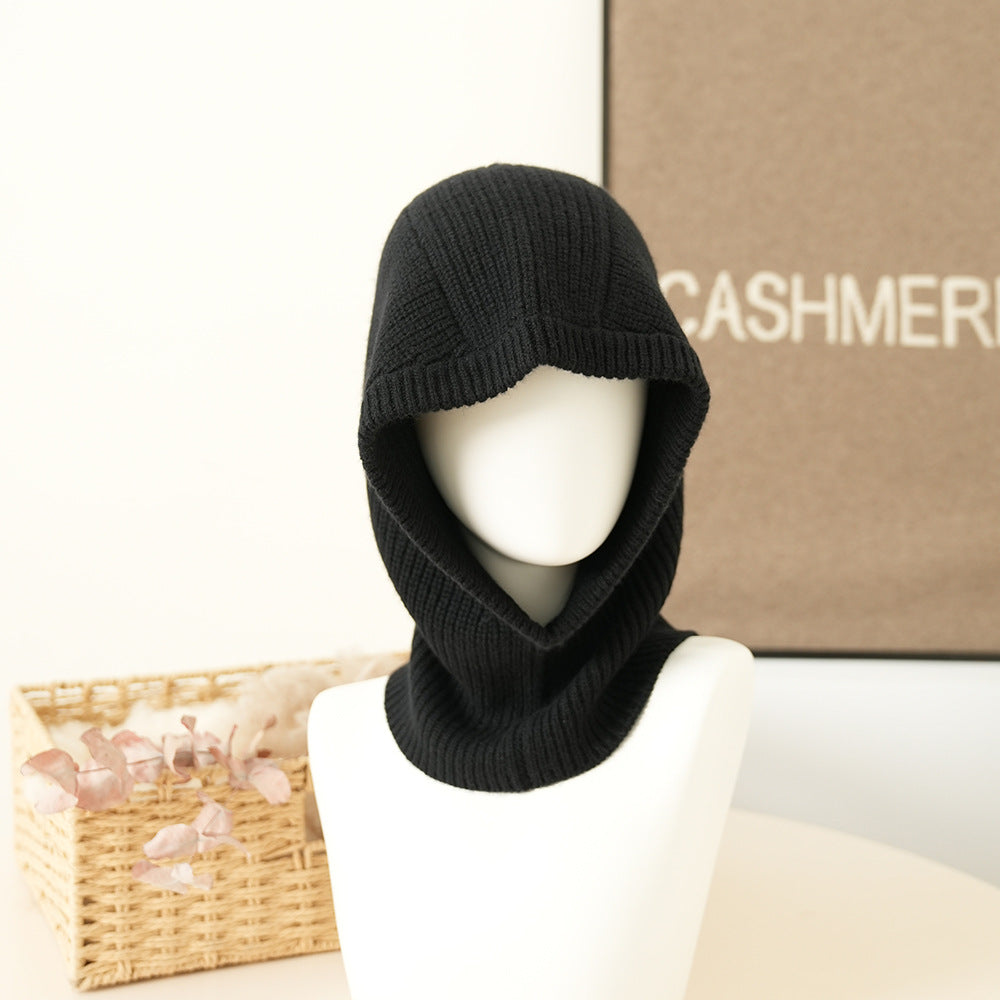 CLASSIC - 100% Cashmere Balaclava Hoodie with Ribbed Design