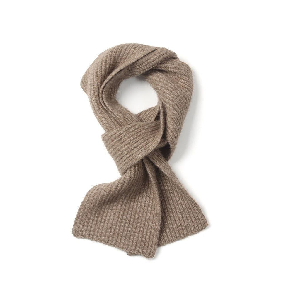 SLIM - 100% cashmere ribbed scarf -15*160cm