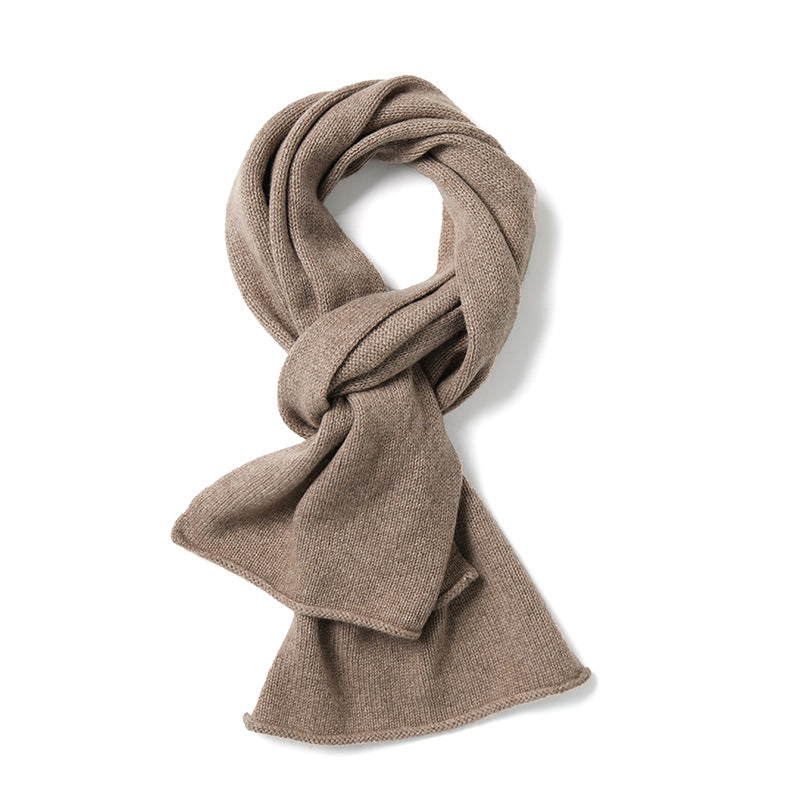 PLAIN KNIT - 100% cashmere plain knitted scarf