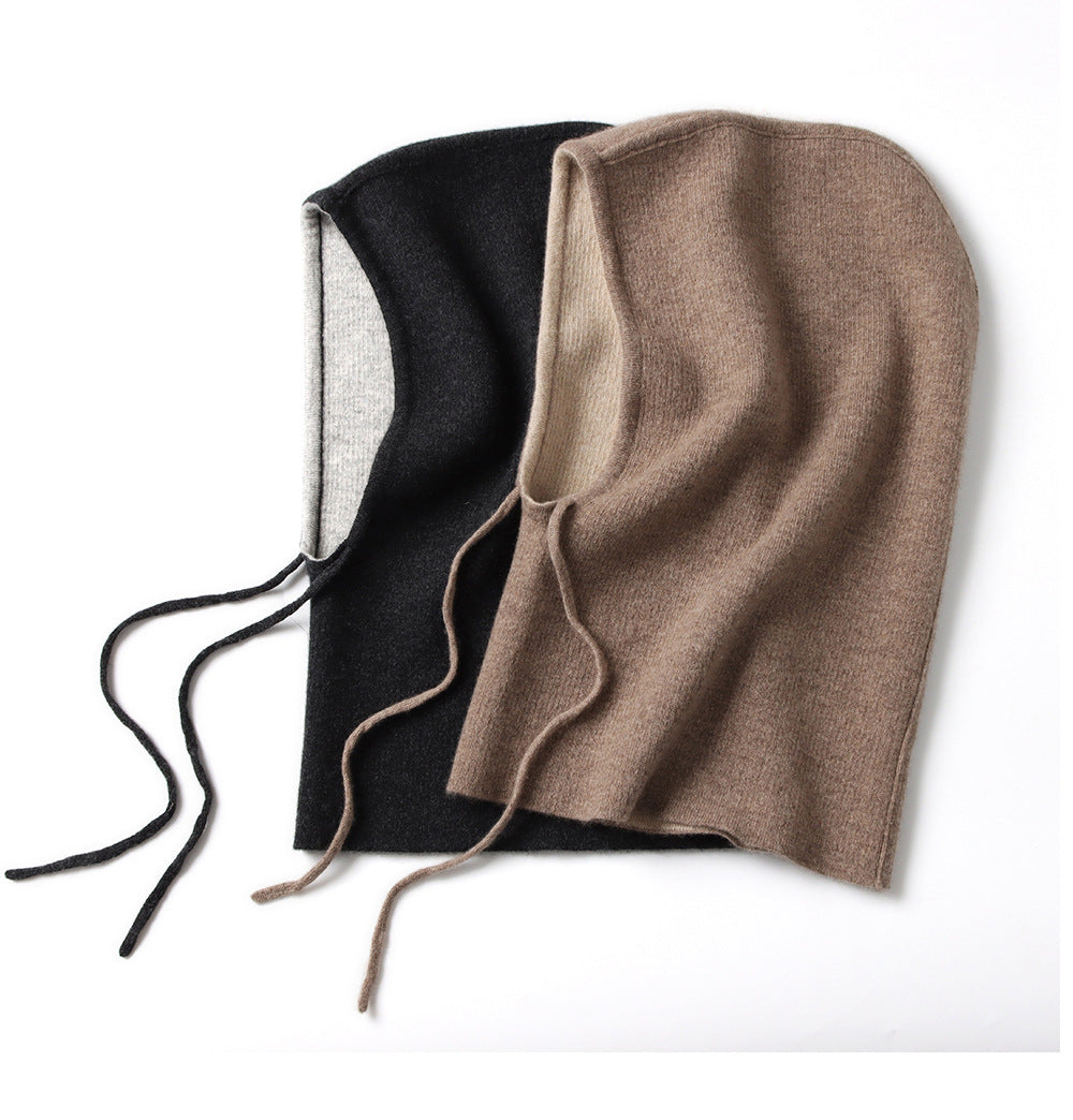 DOUBLE-SIDED - 100% cashmere 2-side-wearable balaclava