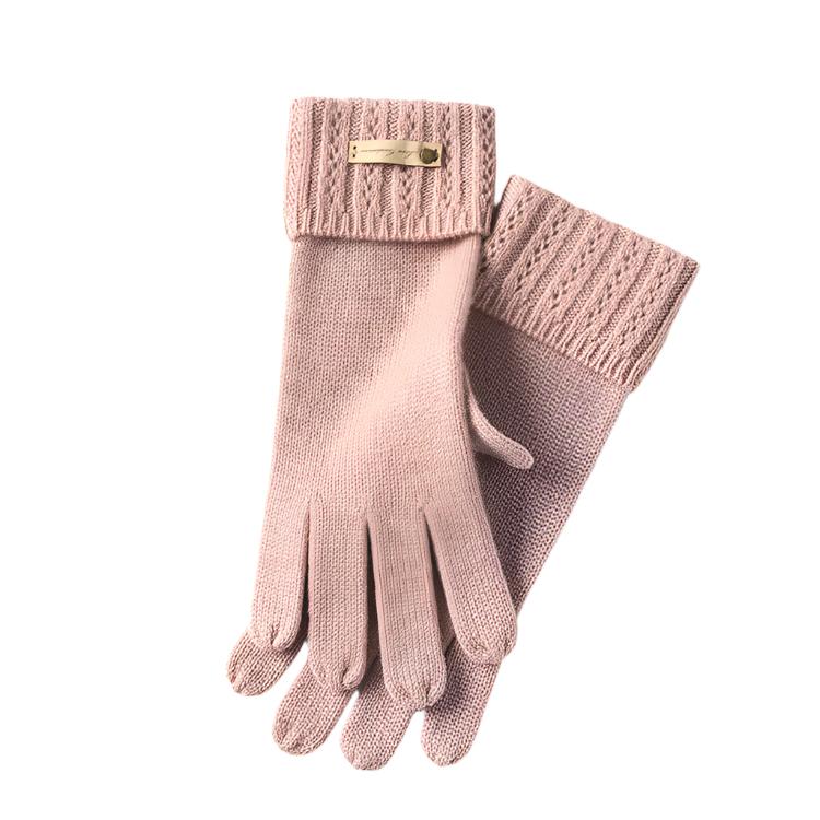 100% Pure Cashmere Knitted Gloves with Double Layer Wrist Design – Ultimate Comfort and Style