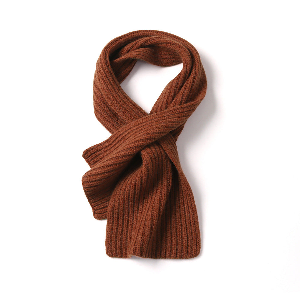 KEYHOLE - 100% Cashemere Short Pull Through Ribbed Scarf