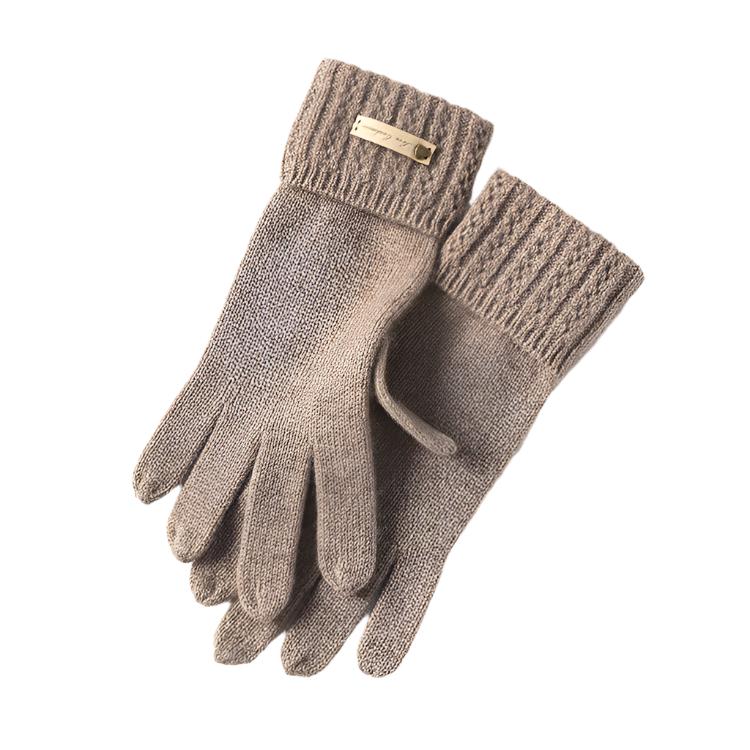 100% Pure Cashmere Knitted Gloves with Double Layer Wrist Design – Ultimate Comfort and Style