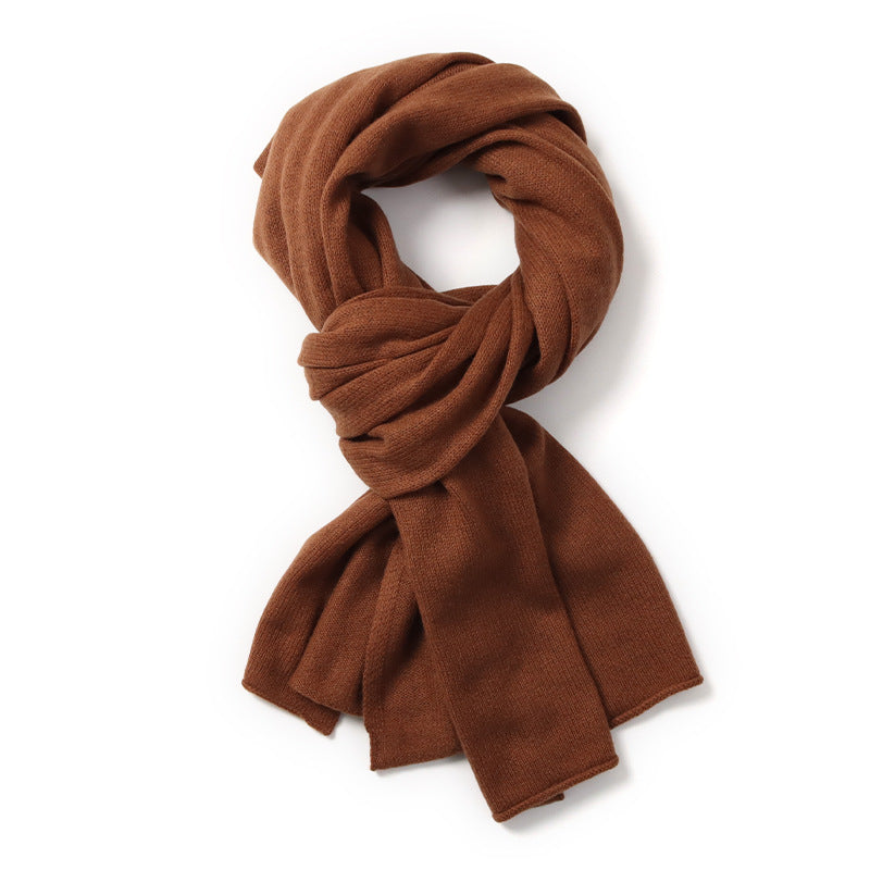LOOSE EDGE - 100% Pure Cashmere Knitted Wrap Scarf , 60*180 cm