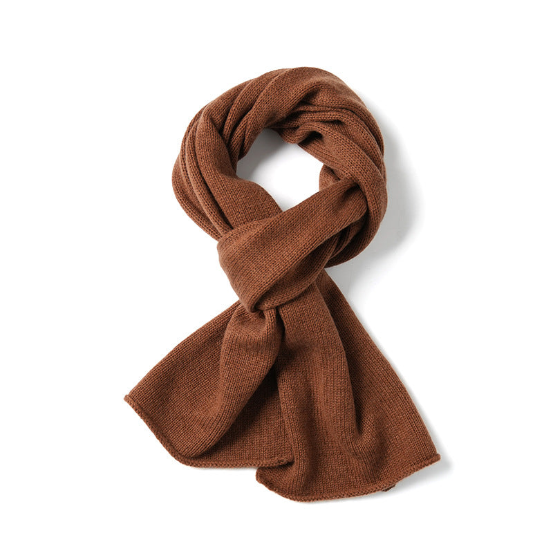PLAIN KNIT - 100% cashmere plain knitted scarf
