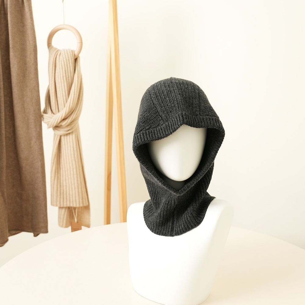 CLASSIC - 100% Cashmere Balaclava Hoodie with Ribbed Design